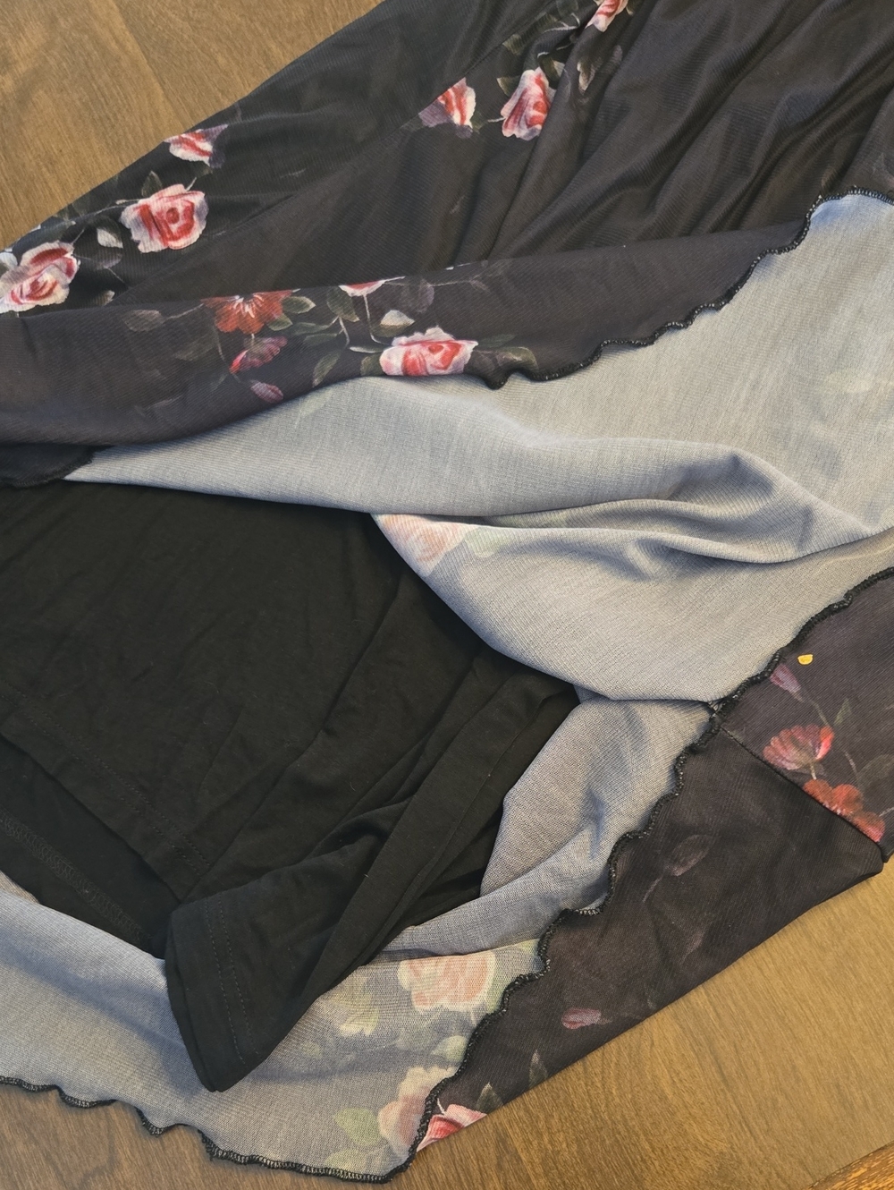Cider Black Maxi Dress with Pink Rose Print - Picture 7 of 7